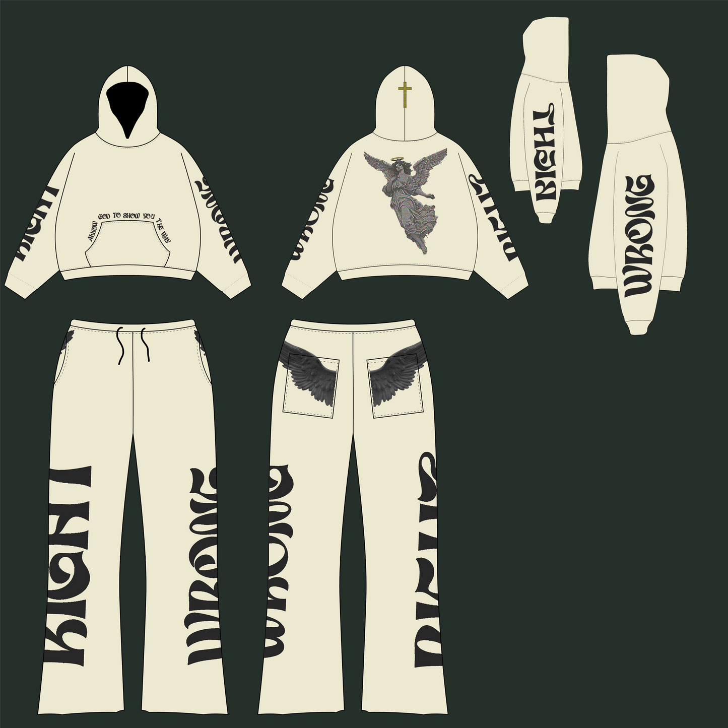 "Right vs. Wrong" Sweatpants and Hoodie set