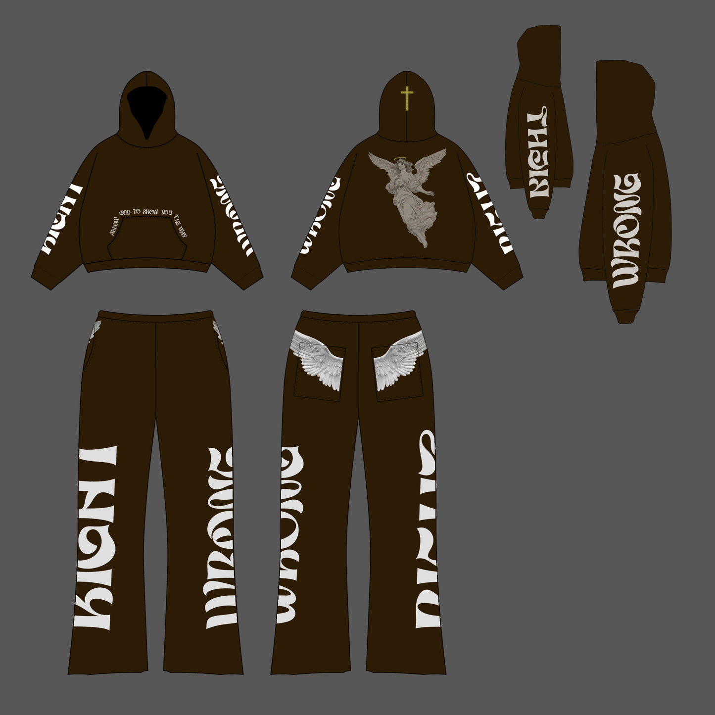 "Right vs. Wrong" Sweatpants and Hoodie set